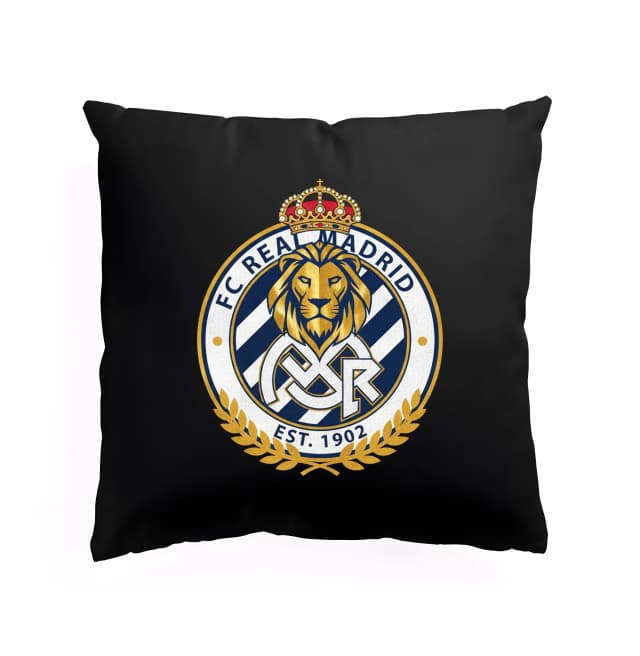 Polštář Královský Lví Erb Moderní Vintage Emblém Inspirovaný Real Madrid Ikonický Design