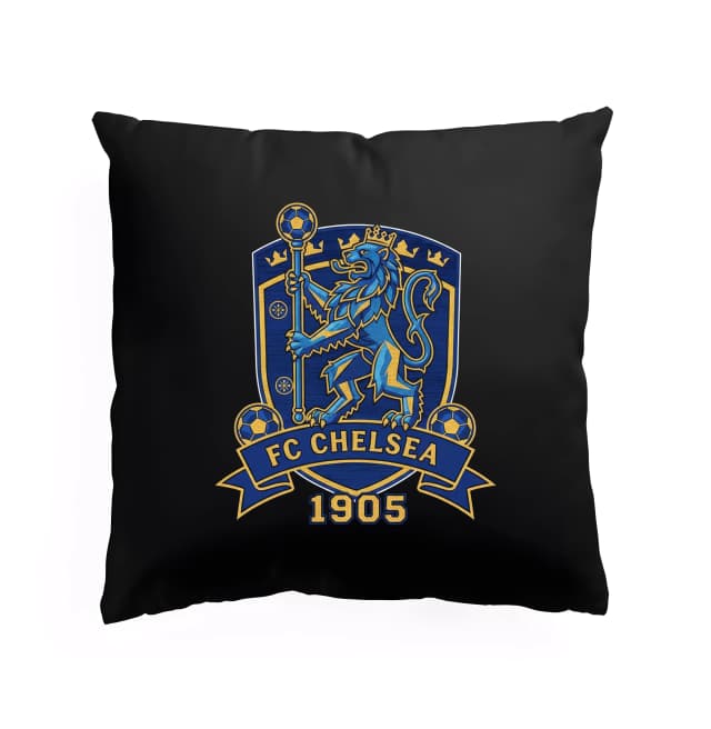 Polštář Královský Modrý Štít S Lvem Fc Chelsea Zlatý Emblém 1905