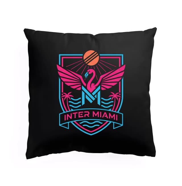 Polštář Noční Neonový Štít S Plameňákem Palmami A Sluncem Inter Miami