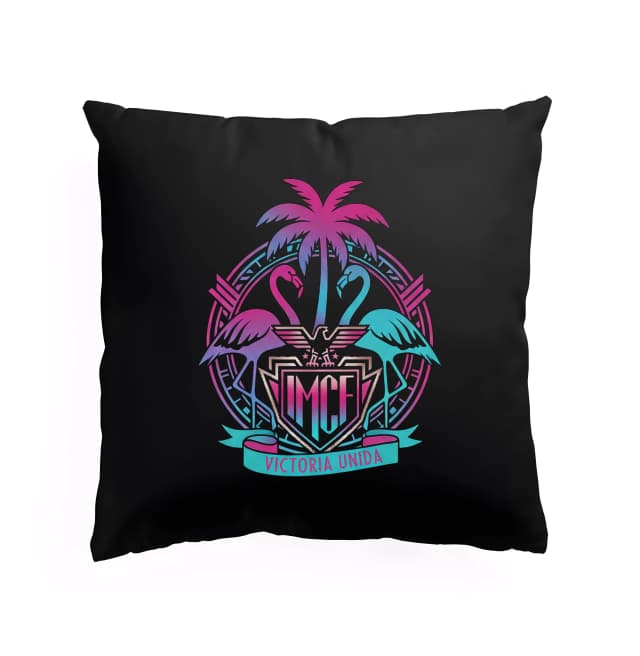 Polštář Neonový Erb Miami Plameňáci Palma A Retro Tropická Vášeň