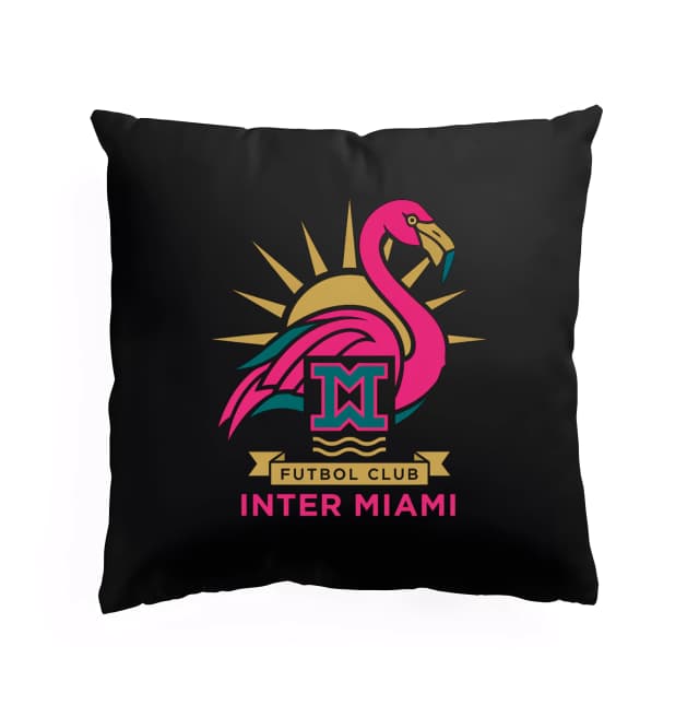 Polštář Plameňák A Západ Slunce Emblém Inter Miami Pro Fanoušky
