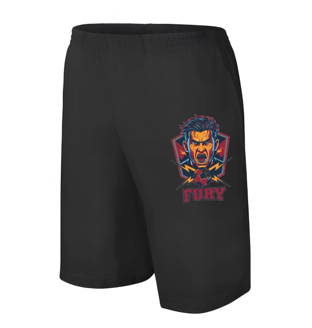 Pánské/dětské kraťasy Fury Vzteklý Fotbalový Maskot S Blesky Vášní A Nezastavitelnou Silou