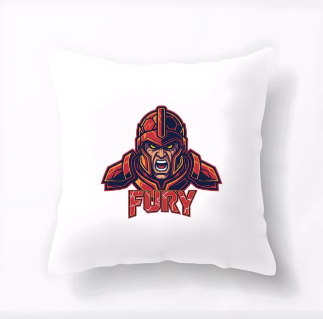 Polštář Ohnivý Gladiátor Fury Maskot Hněvu Síly A Bojového Ducha Týmu
