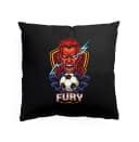 Polštář Rudý Hněv Fotbalu Elektrizující Fury Držící Bleskový Míč