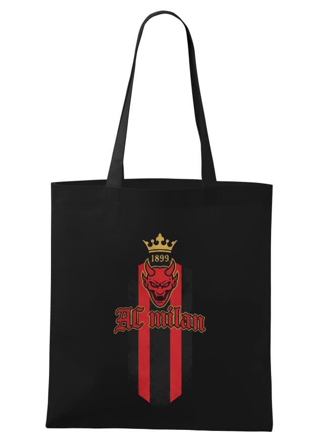 Nákupní taška Temný Červenočerný Ďábelský Erb S Korunou A Rokem 1899 Ac Milan