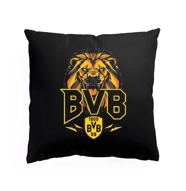 Polštář Bvb Královský Lev Fanouškovský Emblém Síly A Hrdosti Borussia Dortmund