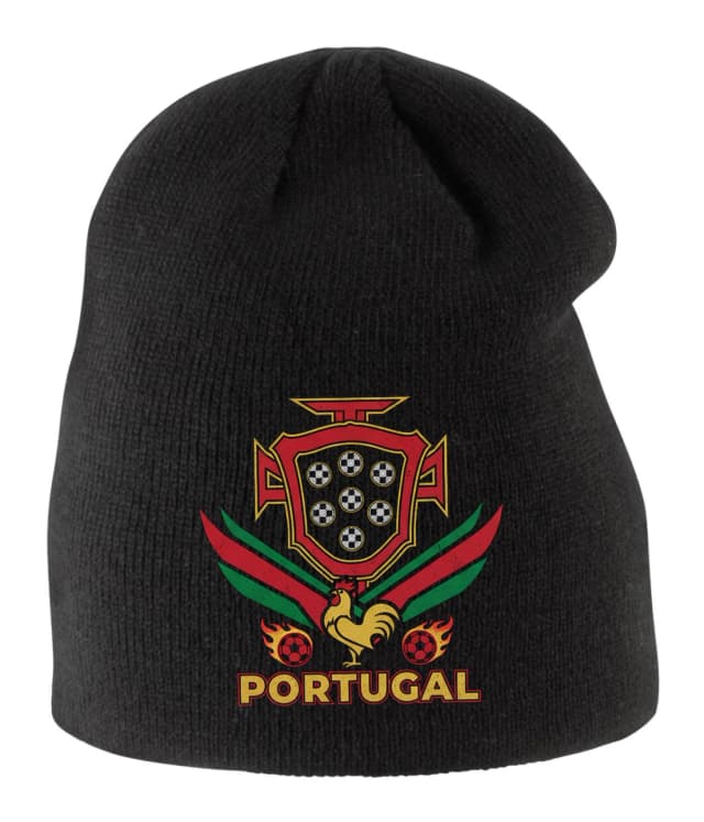 Dětská zimní čepice Kohout A Štít Portugal Fotbalová Hrdost A Ohnivá Vášeň