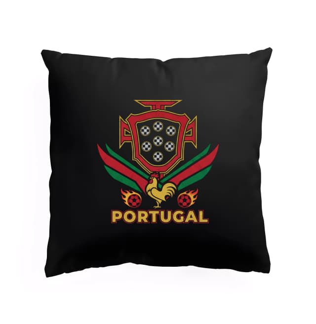 Polštář Kohout A Štít Portugal Fotbalová Hrdost A Ohnivá Vášeň