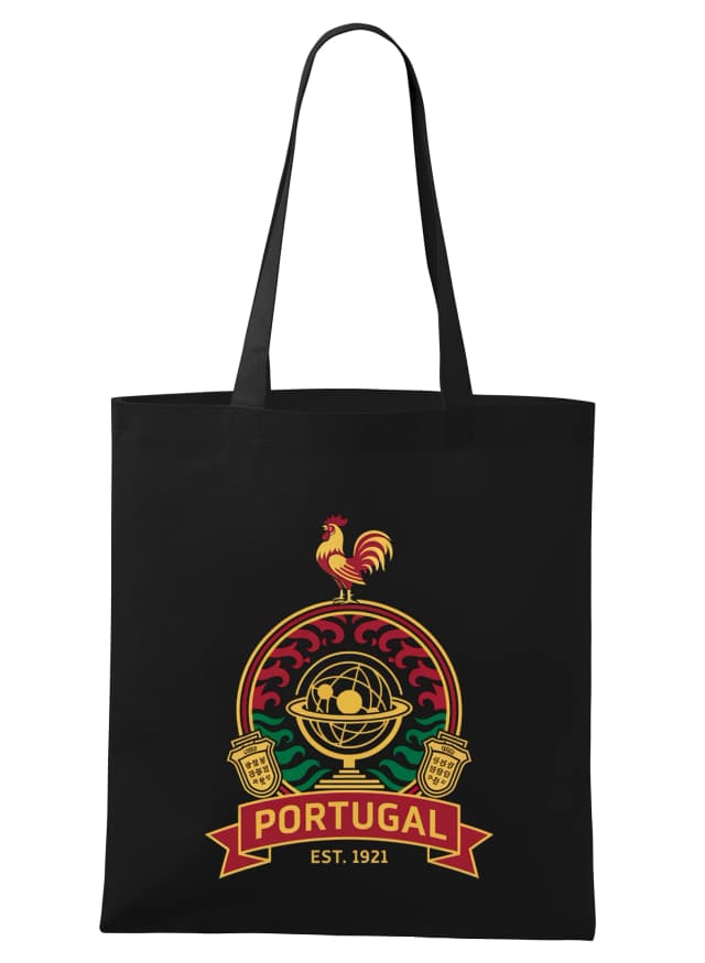 Nákupní taška Portugal Kohout Zlatý Erb S Globem Štíty A Fotbalovou Legendou