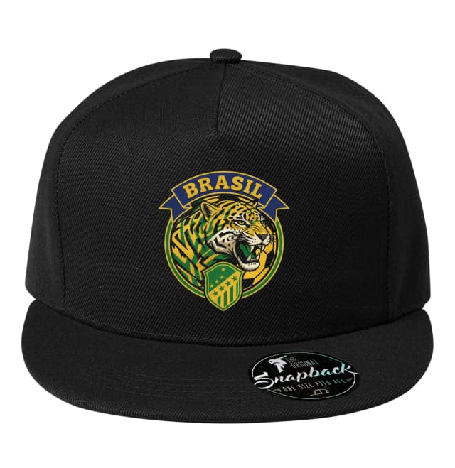 Snapback Divoký Brasil Fotbalový Tygr Ve Zelenožlutém Štítu
