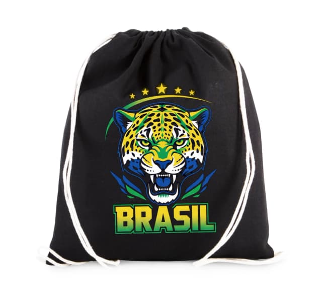 Vak na záda Divoký Jaguár Brasil Zlatý A Zelený Fotbalový Emblém Síly