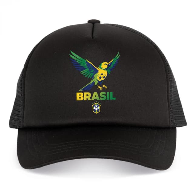 Dětská kšiltovka Brasil Zelenožlutý Kanár Fotbalová Hrdost A Letící Míč