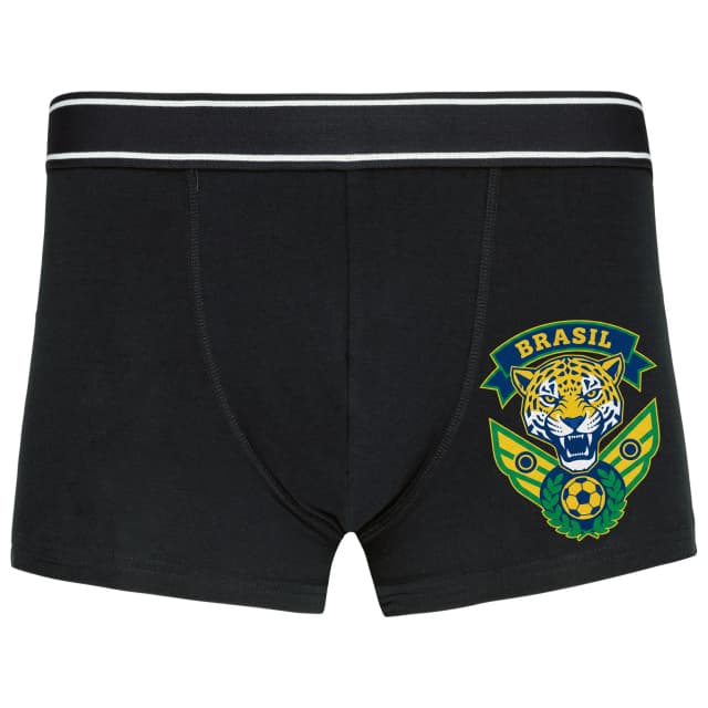 Boxerky Emblém Divokého Jaguára Brazil Síla Hrdost A Fotbalová Vášeň
