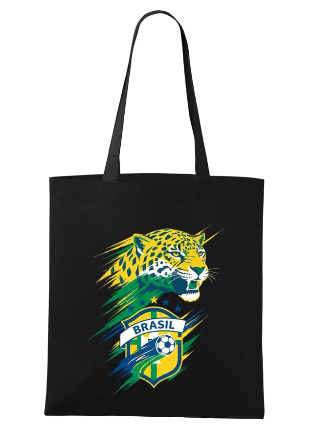 Nákupní taška Divoký Jaguár Brazil Síla Samba A Zlatý Fotbalový Štít