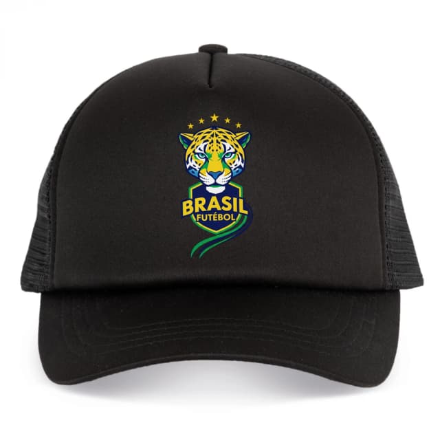 Dětská kšiltovka Jaguár Brasil Futebol  Tropická Síla Zlaté Hvězdy A Národní Štít