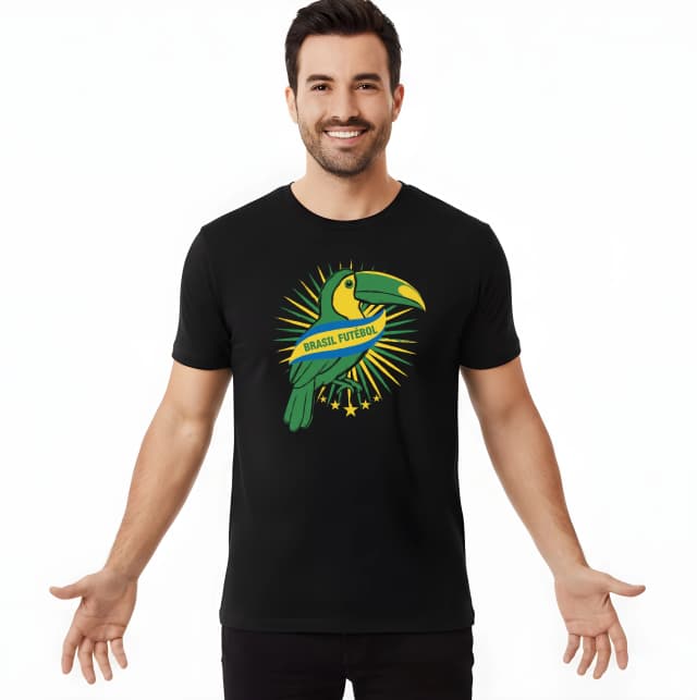 Pánské tričko Tukan Brasil Zářivá Fotbalová Vášeň V Zelenožlutém Stylu