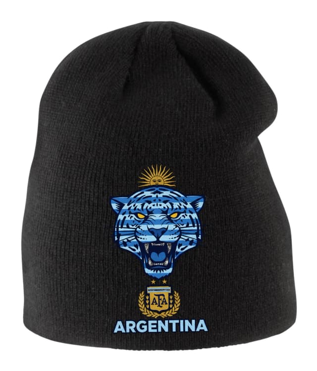 Dětská zimní čepice Argentina Afa Divoký Modrý Tygr Se Sluncem A Hrdostí