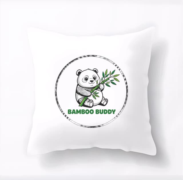 Polštář Roztomilý Panda S Bambusem Bamboo Buddy Zelený Kamarád Plný Radosti