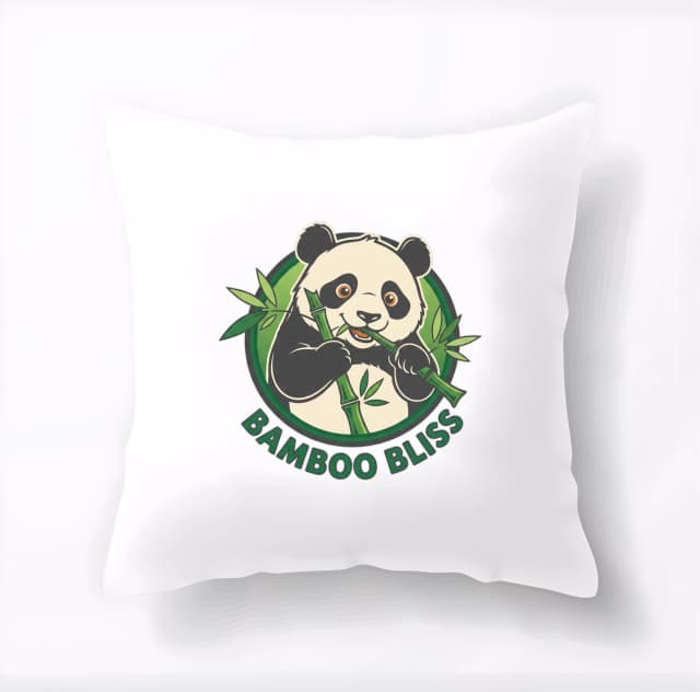 Polštář Roztomilá Panda Chroupá Bambus Bamboo Bliss V Zeleném Ráji