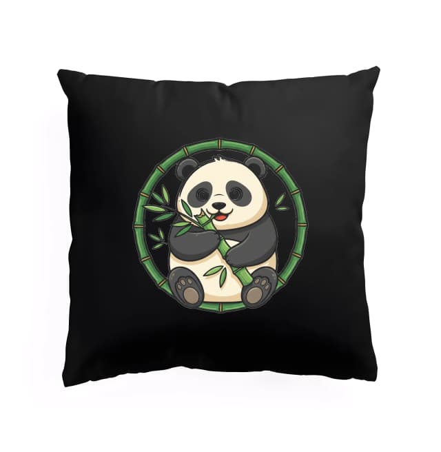 Polštář Roztomilá Panda Objímá Bambus V Kroužku Štěstí Pro Děti