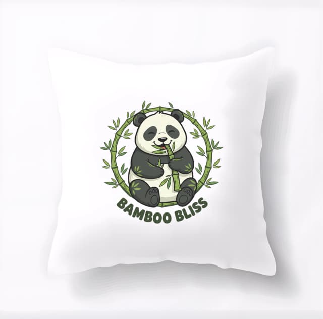 Polštář Roztomilá Panda V Bambusovém Ráji Chvíle Zeleného Blaha