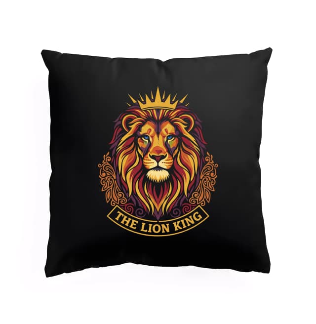 Polštář Majestátní Královský Portrét Lva S Zlatou Korunou The Lion King