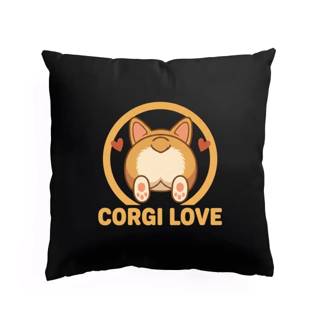 Polštář Roztomilý Corgi Zadeček Se Srdíčky Pro Milovníky Psů