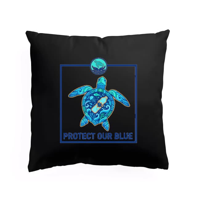 Polštář Strážci Modrého Oceánu Chraňme Mořské Želvy A Čisté Pobřeží Protect Our Blue