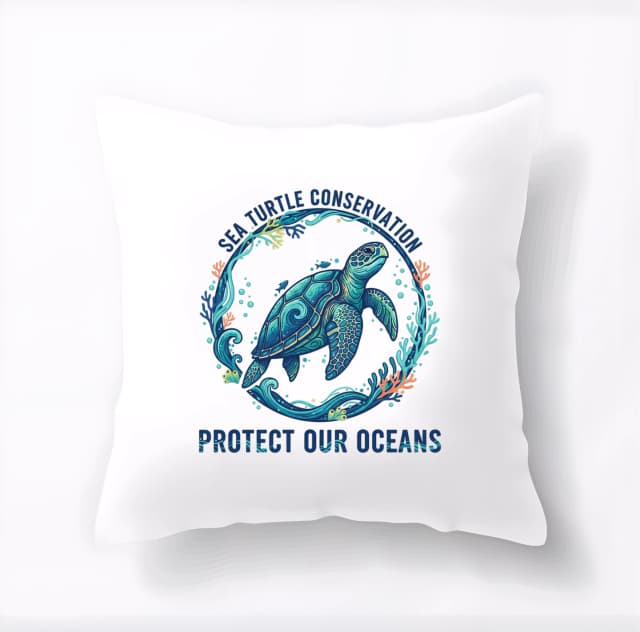 Polštář Sea Turtle Zachraňme Oceány A Mořské Želvy Společně