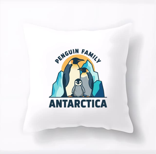 Polštář Rodina Tučňáků Z Antarctica Láska V Ledovém Království