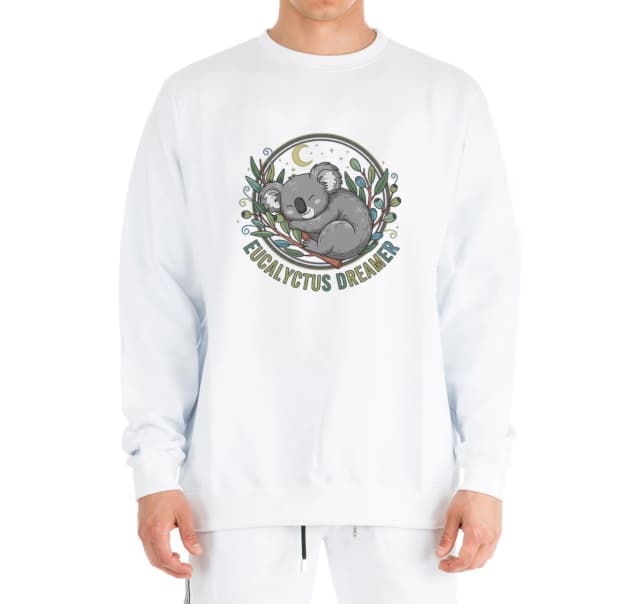 Mikina bez kapuce Roztomilá Koala Snící V Eukalyptovém Objetí Pod Měsíčkem