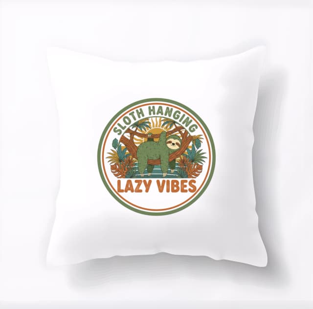 Polštář Lenochod Visící V Tropické Džungli Lazy Vibes U Západu Slunce