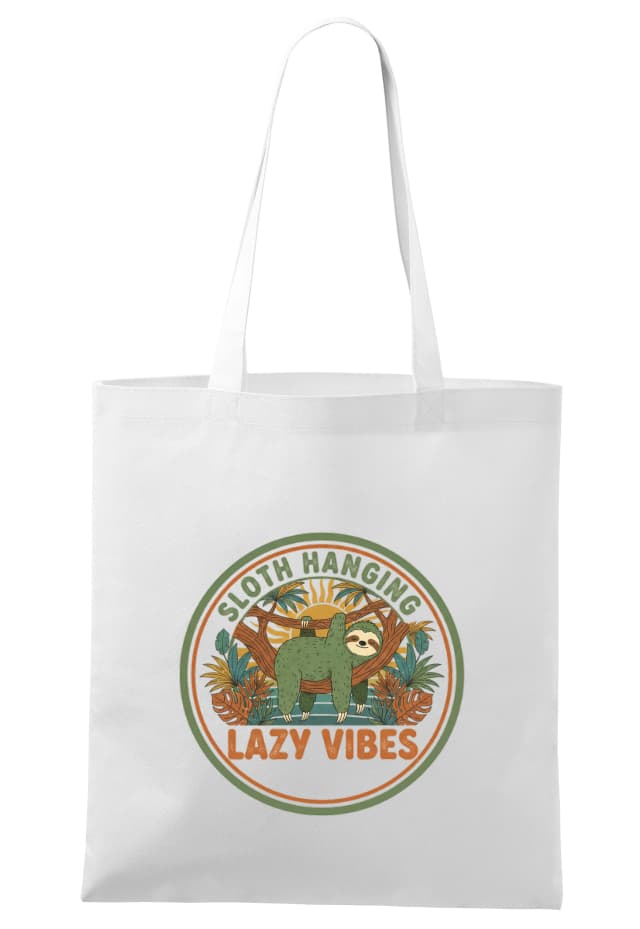 Nákupní taška Lenochod Visící V Tropické Džungli Lazy Vibes U Západu Slunce