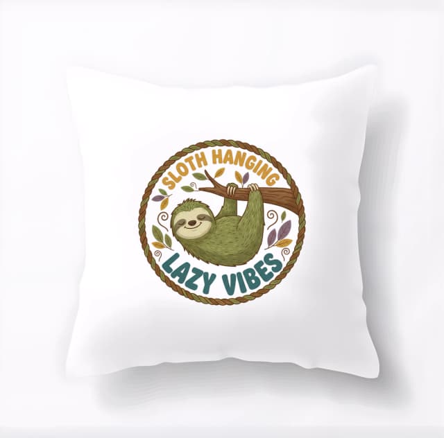Polštář Lenochod Visící Na Větvi Lazy Vibes A Přírodní Pohoda