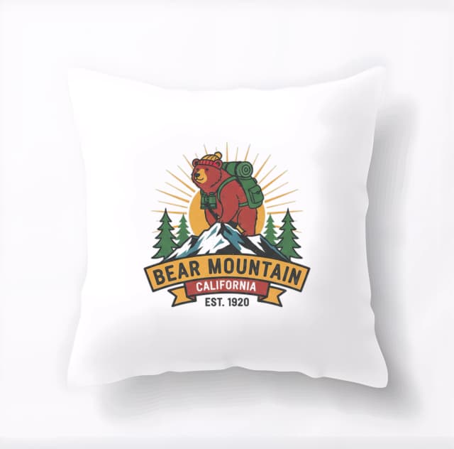 Polštář Retro Dobrodružství Medvěda Z Bear Mountain V Kalifornii