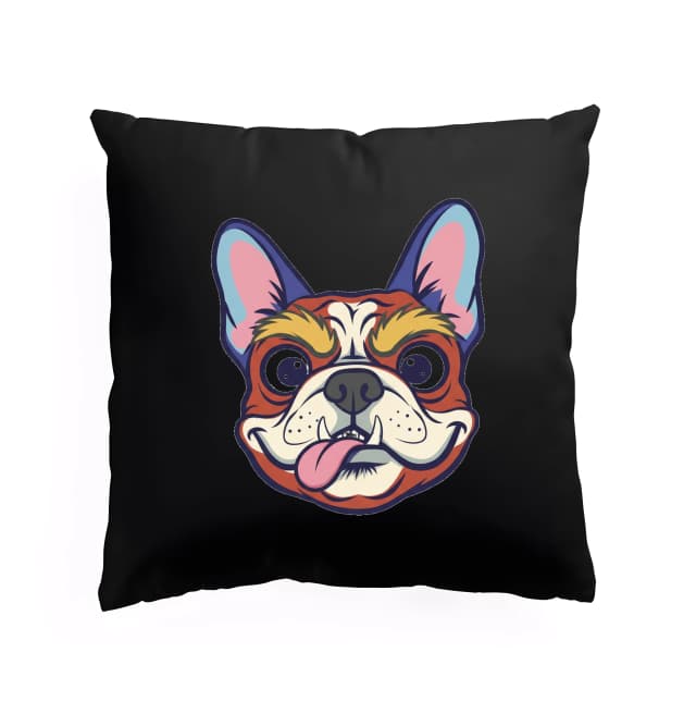 Polštář Roztomilý French Bulldog S Legračním Čelem A Vyplazeným Jazyčkem