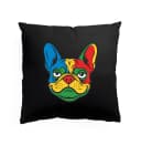 Polštář Explozivní Barevná Tvář French Bulldog V Pop Art Stylu Vtipná Ilustrace