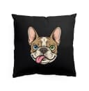 Polštář Roztomilý French Bulldog S Duhovýma Očima A Vyplazeným Jazykem