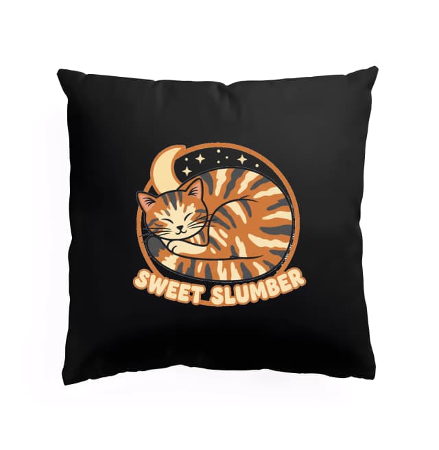 Polštář Spící Pruhovaný Kocour Pod Měsíčními Hvězdami Sweet Slumber