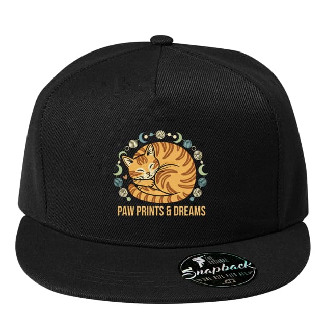 Snapback Spící Pruhovaná Kočka Tlapky Klubíčka A Měsíční Sny
