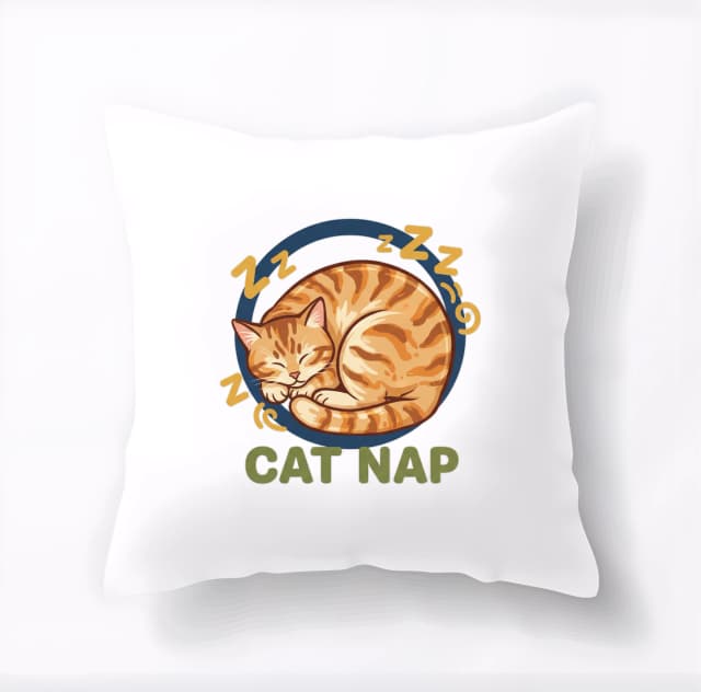 Polštář Mourovatý Kočičí Spánek V Kruhu Cat Nap Okamžik Pohody