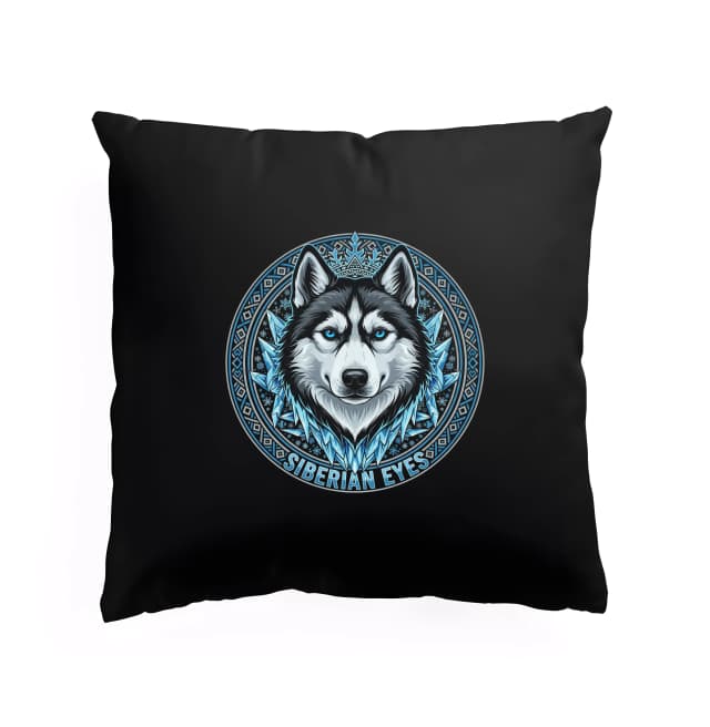 Polštář Mrazivé Siberian Eyes Modré Oči Severského Huskyho Ledová Mandala
