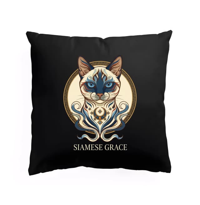 Polštář Šlechtický Šarm Siamese Zlatomodrá Mystika A Ornamentální Elegance