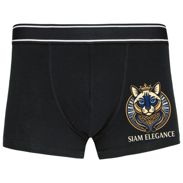Boxerky Královská Siamská Kočka V Zlatém Korunovaném Ornamentu