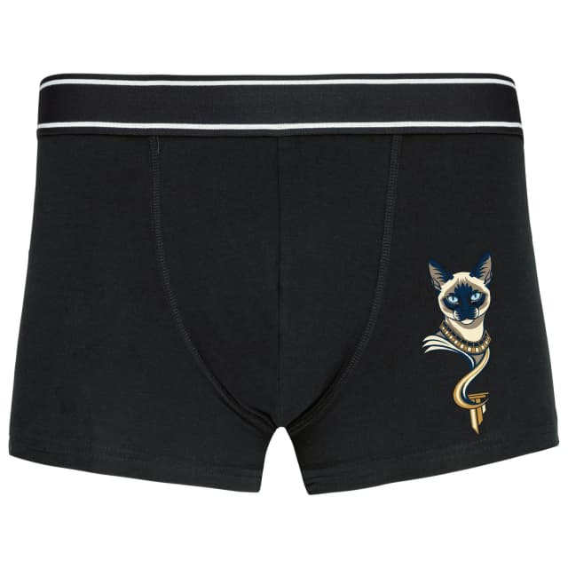 Boxerky Královská Siamese Kočka Bastet Zlatá Egyptská Elegance A Mystická Noblesa