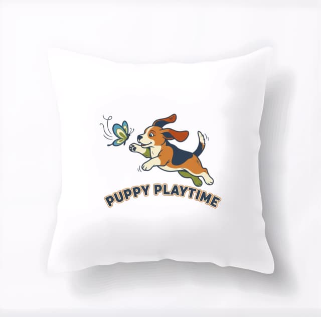 Polštář Roztomilé Beagle Štěně Honí Motýla Puppy Playtime Pro Milovníky Psů