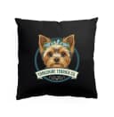 Polštář Roztomilý Yorkshire Terrier S Květinovou Korunkou A Námořnickým Rámem
