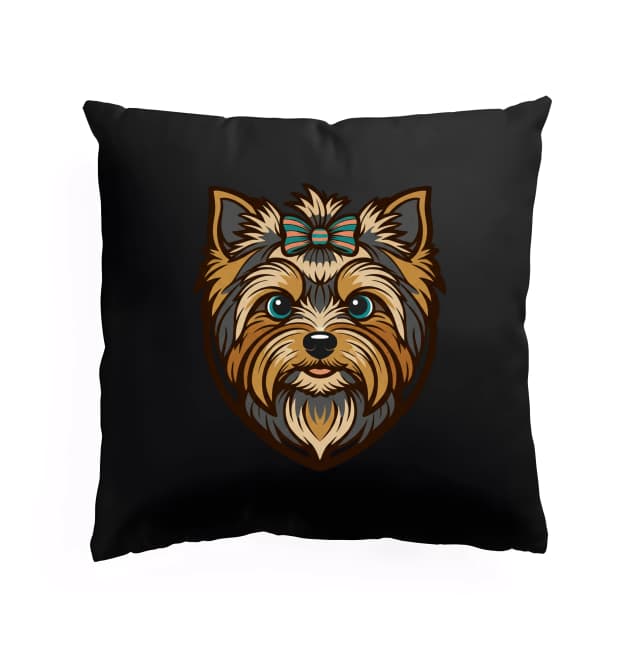 Polštář Roztomilý Yorkshire Terrier S Mašlí A Zářivýma Očima
