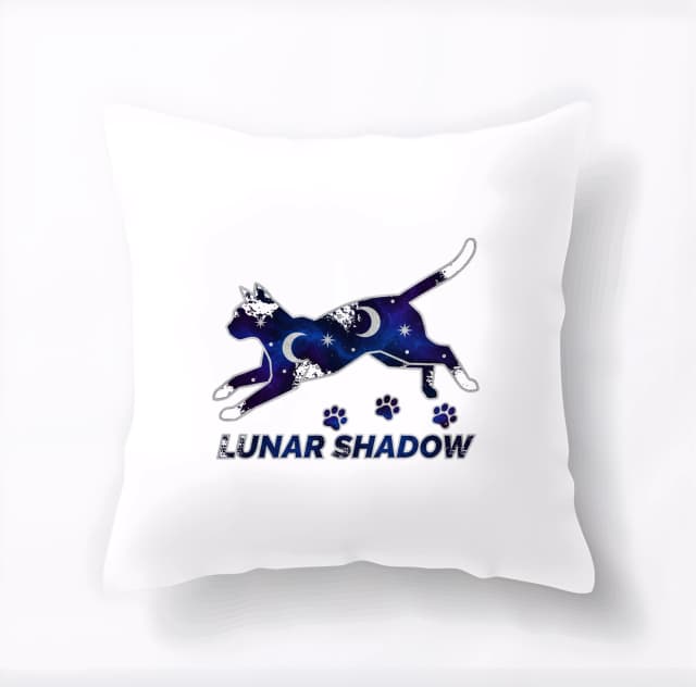 Polštář Měsíční Stín Kočky Lunar Shadow Noční Galaktické Otisky Tlapek