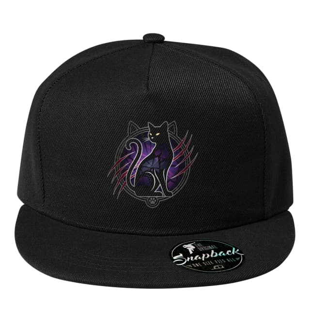 Snapback Černá Magie Black Cat Stínová Kočka Ve Fialovém Skleněném Kruhu